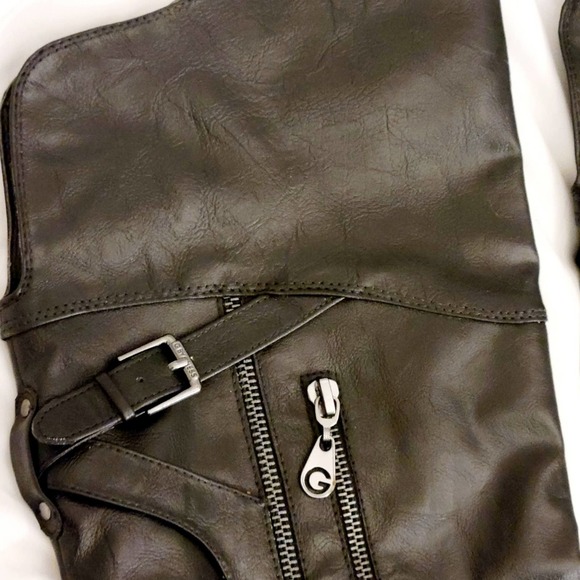 Guess black leather zippered knee high boots size 7.5 - Picture 2 of 6